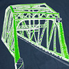 Truss Bridge (Green on Blue)